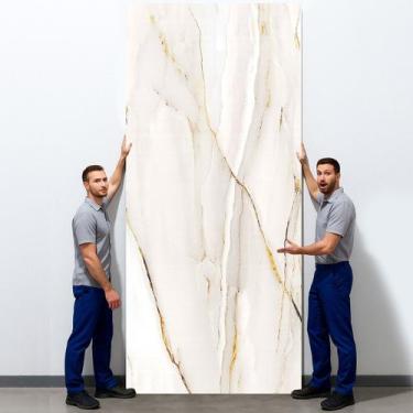 Imagem de Placa Adesiva Parede Painel Continuo Mármore Granito Branco 260X120cm 