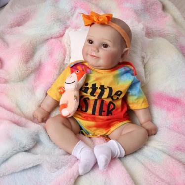 Imagem de Boneca Bebê Reborn Realista Brastoy Original 48 cm Silicone Kit Conjun