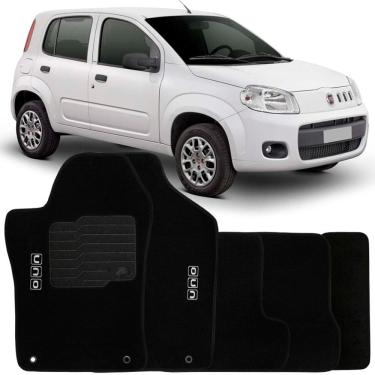 Imagem de Jogo de Tapete Automotivo Carpete Fiat Uno 2011 à 2018 Soft Logo Bordado 5 Peças