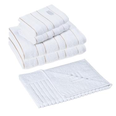 Imagem de Jogo 5 Toalha Banhão Rosto Piso 500g Absorven Grossa Flo Vr (BRANCO)