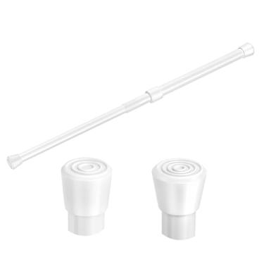 Imagem de WindBreath Hastes de tensão de mola, 73 a 106 cm, ajustável, pequeno, curto, sem furadeira, antiderrapante para janelas, cozinha, banheiro, portas, armário, entrada de 76 a 104 cm (branco)