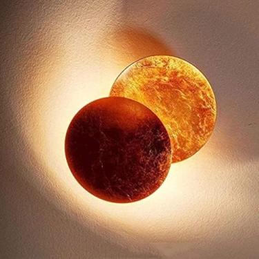 Imagem de Luminária De Parede, Lâmpada Led Retrô Eclipse Solar Luz De Parede Galeria Montada Na Parede Deco Sala De Estar Quarto Lâmpada De Luz Da Lua 350 ° Lâmpada De Leitura Rotativa, Copper