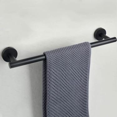Imagem de Suporte para toalhas de banho, suporte para toalhas de parede, prateleira de banheiro de aço inoxidável, porta-toalhas de cozinha, preto, A
