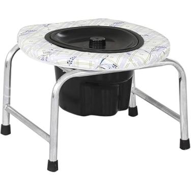 Imagem de Cadeira Higiênica De Aço Inoxidável Sólido Portátil Fácil De Acomodar Paciente Cadeira Higiênica Para Idosos, Mulheres Grávidas, Crianças, Pacientes, Orange, Height 26 cm orchid + barrel