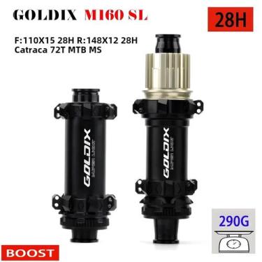 Imagem de Cubo MTB Super Leve Boost 28H Ratchet 72T GOLDIX M160 Freio a Disco Sh