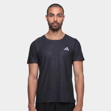 Imagem de Camiseta Adidas Corrida Masculina, Preto, Cinza, M
