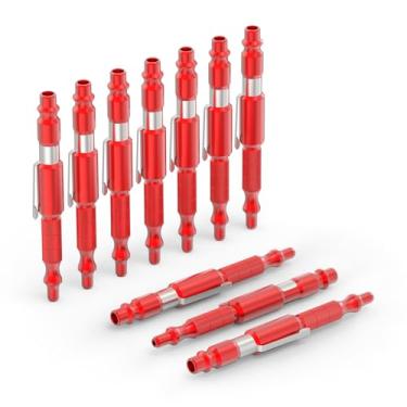 Imagem de GASHER Pistola de sopro de ar ajustável de 10 peças com plugue tipo I/M de 0,6 cm (vermelho)