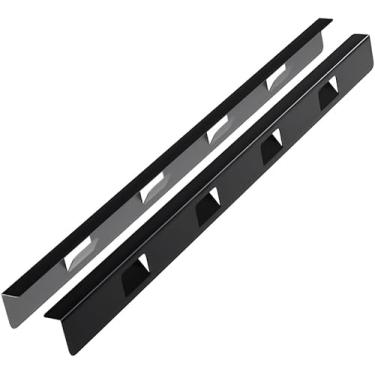 Imagem de 2 peças 316 capas de lacuna de fogão de aço inoxidável kit de acabamento entre forno e bancada máquina de lavar louça, resistente ao calor e fácil de limpar (23,4 'preto fosco)