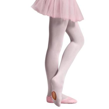 Imagem de Meia Calça Selene Infantil Balé Com Abertura Fio 40, P, Branco