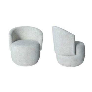 Imagem de Kit 2 Poltronas Decorativa Beatriz Orgânica Linho Bege - Mansão Decor