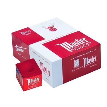 Imagem de Giz  Sinuca Master Vermelho autêntico Grosa Caixa 144 und