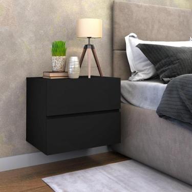 Imagem de Mesa Lateral Suspensa De Parede Eros 45cm 2 Gavetas Com Corrediças Tel
