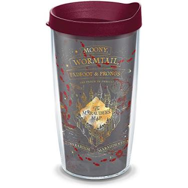 Imagem de Tervis Harry Potter - Mapa de saqueadores pretos feito nos EUA, copo de viagem com isolamento de parede dupla, mantém as bebidas frias e quentes, 473 ml, clássico
