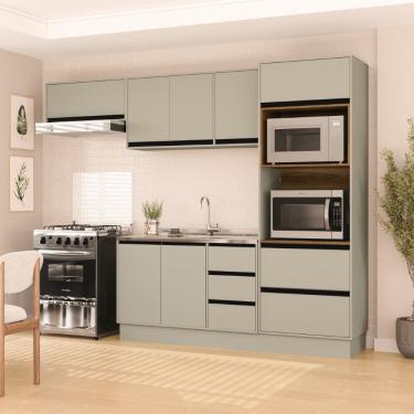 Imagem de Cozinha Compacta 4 Peças 250035 Sem Tampo Koya Verde Oliva Politorno Móveis