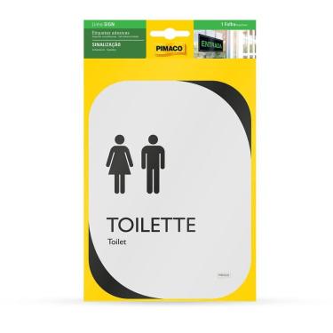 Imagem de Etiqueta sinalização clean Banheiro Unissex Pimaco