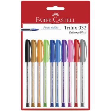 Imagem de Caneta esfer Trilux c/ 10 unid Faber-Castell