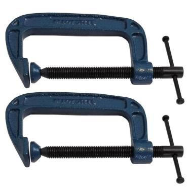 Imagem de Kit 2 Grampos Sargento Tipo C 100Mm 4 Pol. Para Marceneiro