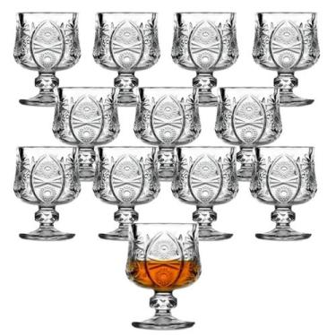 Imagem de Kit 12 Mini Taças De Vidro Para Licor Premium Aperitivo 40ml - Majesti