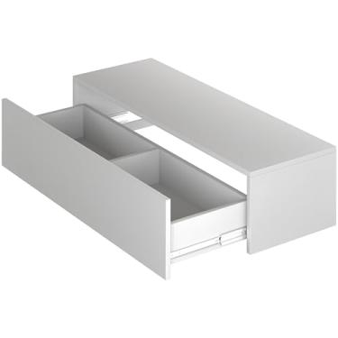 Imagem de Penteadeira Grande 90cm Com Divisória Em Mdf Resistente 15mm Branco