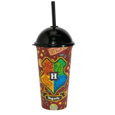 Imagem de Copo refri com tampa canudo harry potter 500ml plastico agua suco - LA