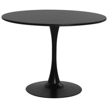 Imagem de Mesa Saarinen Tulipa Redonda 120Cm Tampo Madeira Preto