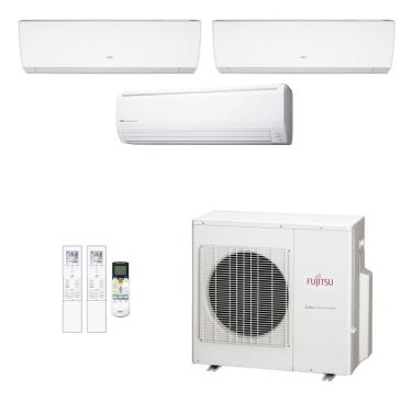 Imagem de Ar-Condicionado Multi Split Inverter Fujitsu 27.000 (1x Evap HW 9.000 + 1x Evap HW 12.000 + 1x Evap HW 18.000) Quente/Frio 220V