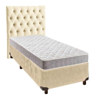 Imagem de Cama + Box Perola e Colchão D33 Solteiro - D33 Inducol + Cabeceira