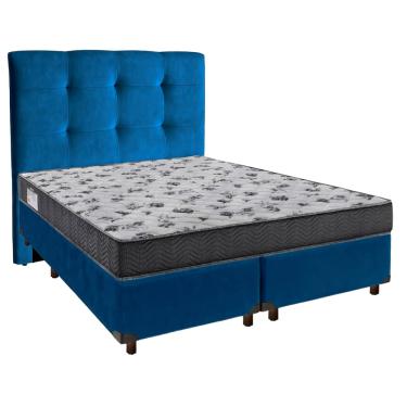 Imagem de Cama Box + Colchão Casal Ortobom D33 Iso100 + Cabeceira Estofada