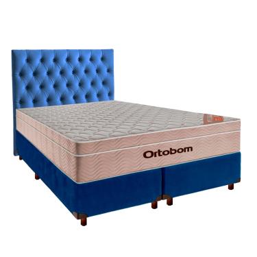 Imagem de Kit Cabeceira + Cama Box  + Colchão Queen Molas Ensacadas Airtech Ortobom