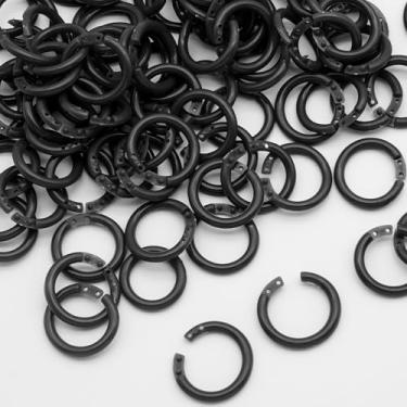 Imagem de LOUZAGO Pacote com 100 anéis de fichário, anéis de plástico para livros, anéis de cartão de índice, anéis de papel para escritório, escola, casa (preto, 20 mm)