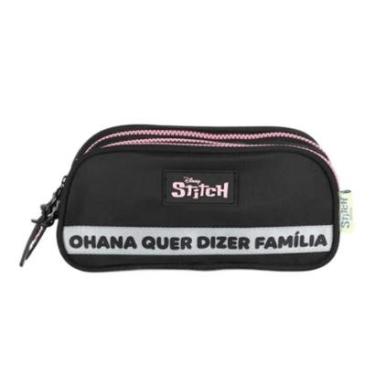 Imagem de ESTOJO ZIPER TRIPLO INFANTIL FEMININO LUXCEL STITCH OHANA ET50085SC-Feminino