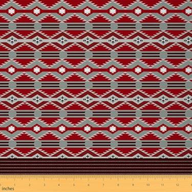 Imagem de Erosebridal Tecido de estofamento boho ocidental rústico casa de fazenda tecido para uso ao ar livre por jarda 1 jarda Southwestern Country projetos de costura faça você mesmo vintage boêmio étnico