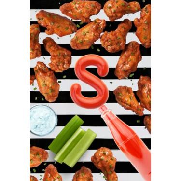 Imagem de S: Monogram Initial S Notebook for Chicken Wing Lovers, Black and White Stripes 6 x 9: Hot Wings Journal