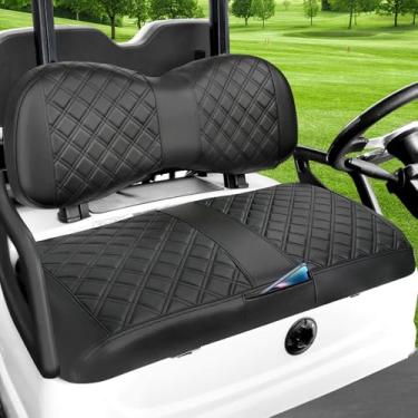 Imagem de MOSNAI Yamaha Capa de assento frontal para carrinho de golfe para Drive G29 2007-2016 e 2017+ Drive 2 OEM almofada de assento comum, aparência de design côncavo e convexo, couro de vinil grosso