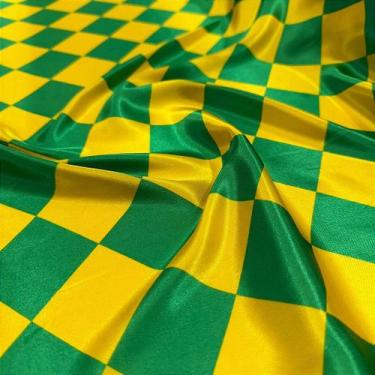 Imagem de Tecido Cetim Estampado Brasil Patriota 1,40m para Decorações e Festas 