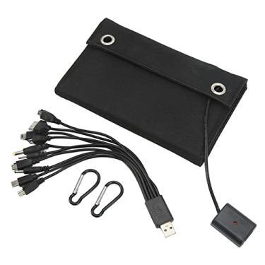 Imagem de Generic Carregador de Painel Solar Dobrável, Pacote Dobrável de Painel Solar de Silício Monocristalino de 25 W 5,5 V 2A Com Cabo USB para Câmeras de Vigilância Portáteis