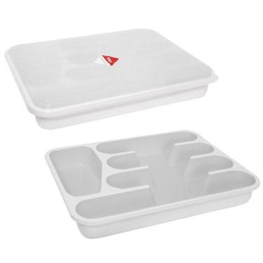 Imagem de Porta Talheres De Gavetas Com Tampa E 5 Divisórias Tritec