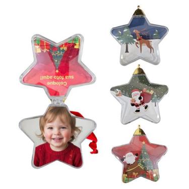 Imagem de KIT 3 Estrela Acrilica P/Foto Enfeite Natal Porta Doce - MultiA