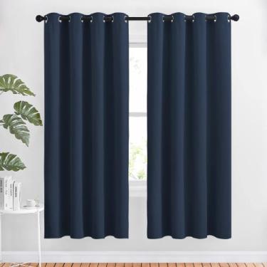 Imagem de Cortina Blackout NICETOWN 72" azul marinho (1 par)
