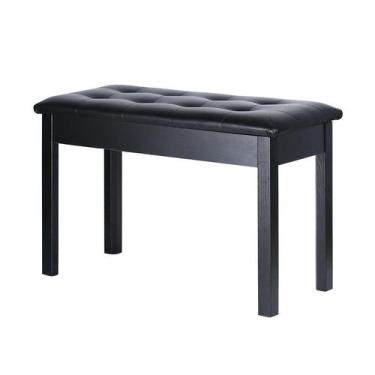 Imagem de Banqueta Preta,Banco p/Piano,Teclado c/Assento p/Duas Pessoas (74 cm x