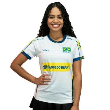 Imagem de Camisa de Vôlei Oficial Brasil 2025 Branca Feminina - Volt, GG