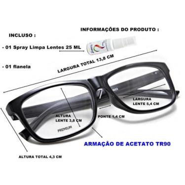 Imagem de Óculos De Leitura Descanso F13 Masculino Feminino Quadrado Com Grau Pe
