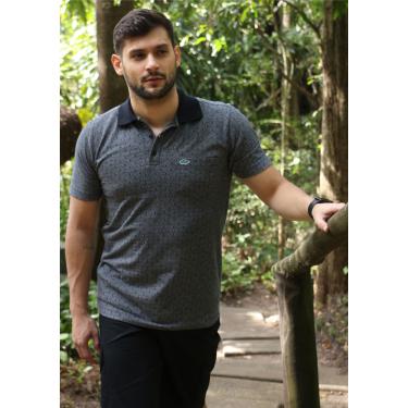 Imagem de Camisa Pau a Pique Polo Estampada Preto