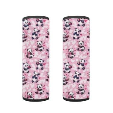 Imagem de Suohuicp Protetor de segurança para carro infantil capa de cinto de segurança almofada almofada crianças correias acessório oceano dinossauro panda tartaruga sereia (Panda Berry Delight)