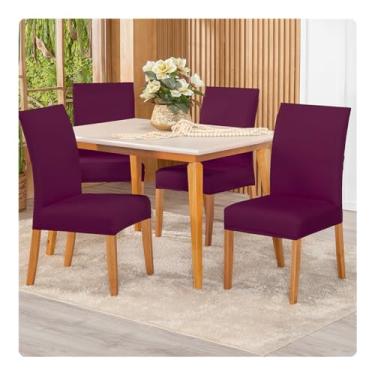 Imagem de Kit 4 Capas de Cadeira Malha Com Elástico (Roxo)