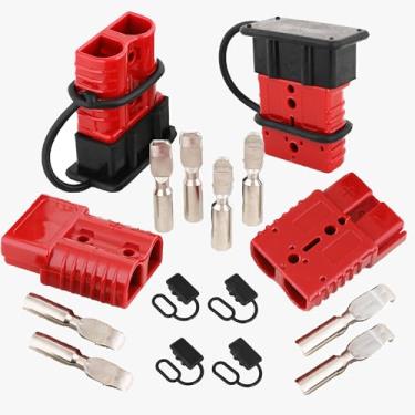 Imagem de Tool Offroad 175A 4 peças de conexão rápida/desconexão de bateria, conector de plugue de guincho com tampa de plástico para carro, quadriciclo, elevadores, motores, reboque, guincho, sistemas de