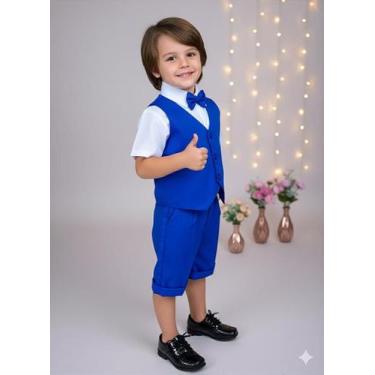 Imagem de Conjunto Social Pajem com Colete Azul Royal para Menino em Festa - Fab