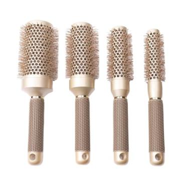 Imagem de Escovas de Cabelo Escovas 1/3/4 PCS Profissionais Vazada Térmica Cerdas (KIT 4 PCS COMPLETO)