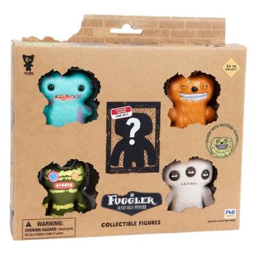 Imagem de Kit com 5 Mini Bonecos Fuggler 6cm Turquesa, Castanho, Verde e Cinza