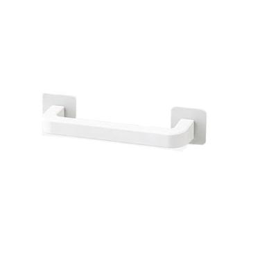 Imagem de Suporte Adesivo Porta Toalhas Reforçado 46CM Organizador Banheiro Sem Furos Multiuso (25cm [Branco/Plastico])